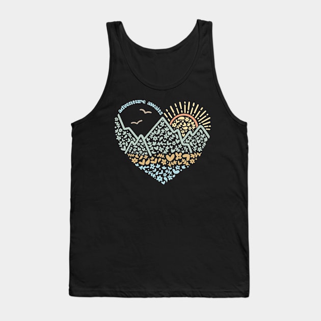 Adventure Awaits Outdoor Hiking Tank Top by uncommontee